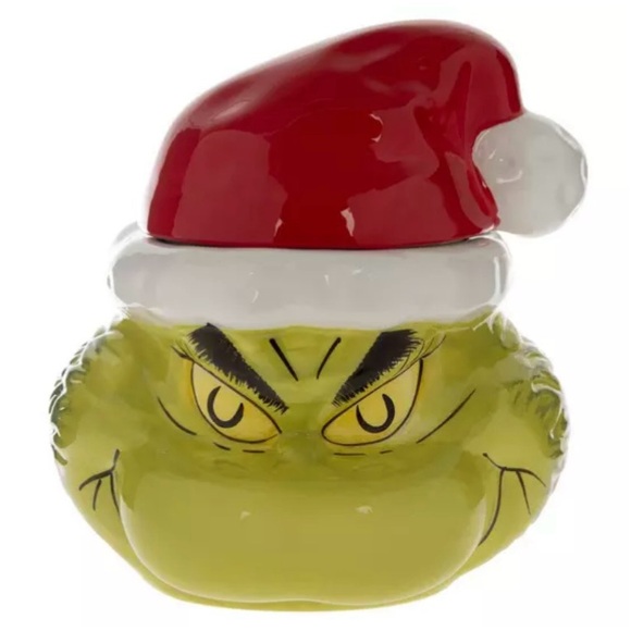 GRINCH Who Stole Christmas Ceramic Cookie Jar ☆ Sleigh Bell Bistro ☆ BRAND NEW - Picture 1 of 5